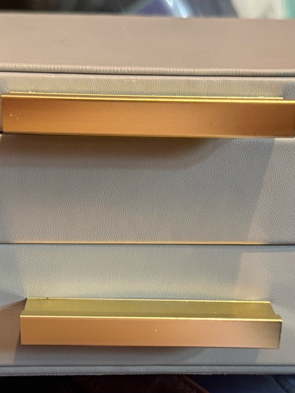 Target Gray Jewelry Box with Gold Accent Bars